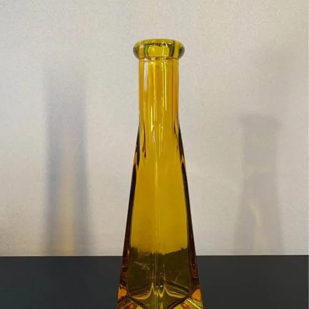 Amber glass bud vase